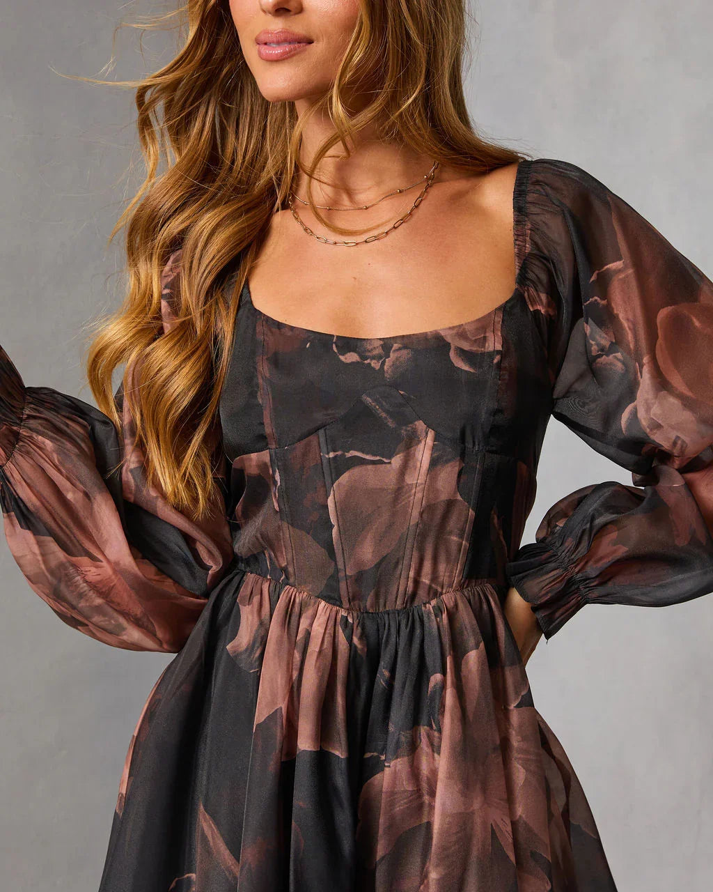 Nocturne Bloom Printed Mini Romper