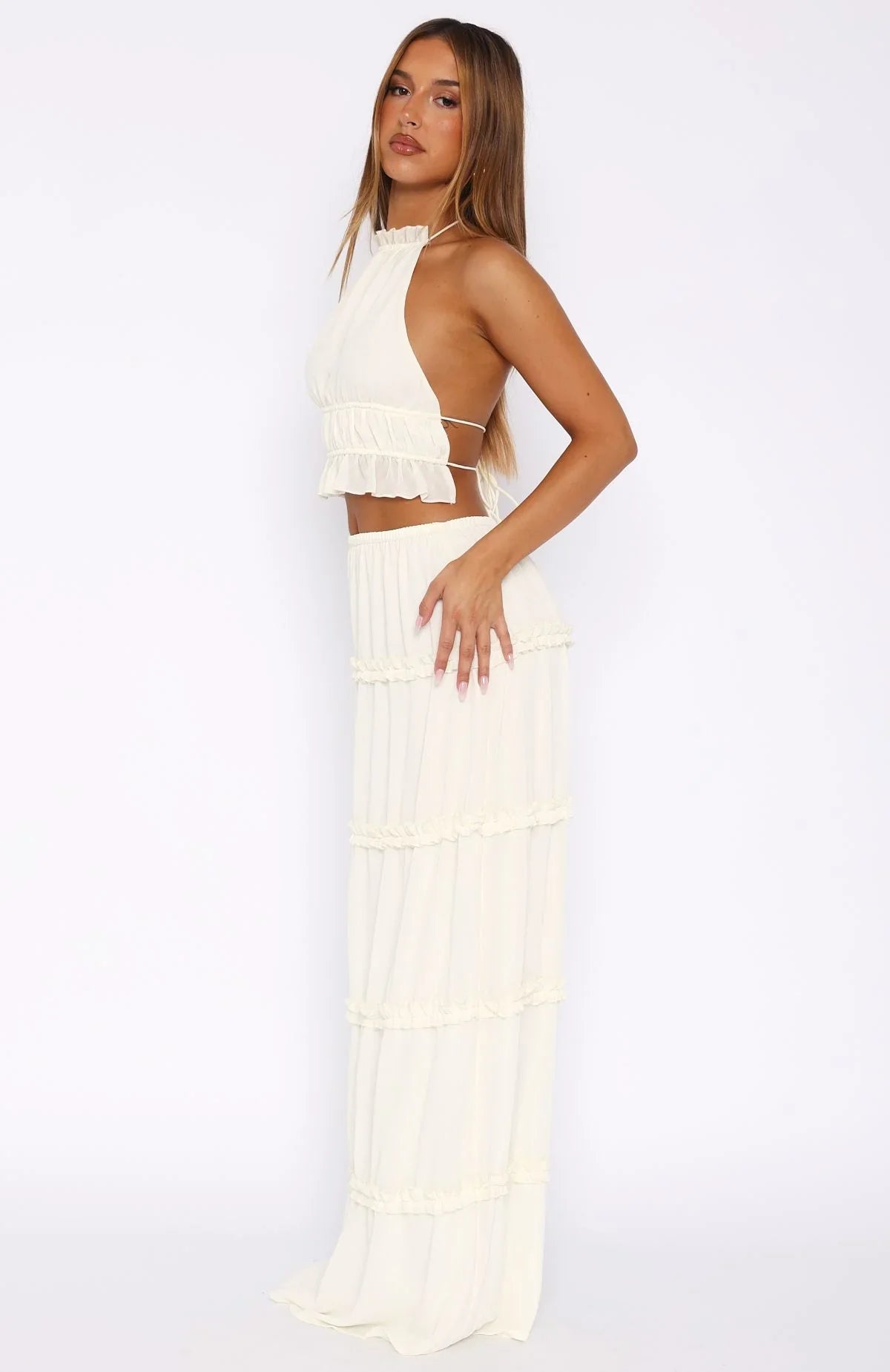 No Contact Maxi Skirt Off White