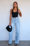 Alana High Waisted Straight Leg Jeans Light Blue