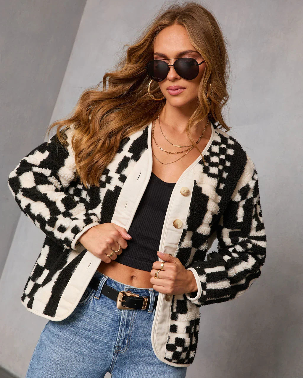 Timeless Form Geometric Sherpa Jacket
