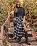 Woodland Plaid Midi Skirt