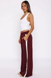 Our Bridges Burned Wide Leg Pants Burgundy