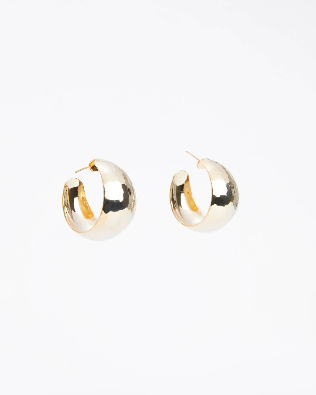 Romy Wide Hammered Hoop Earrings