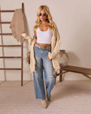 Past Season Fringe Open Front Sweater