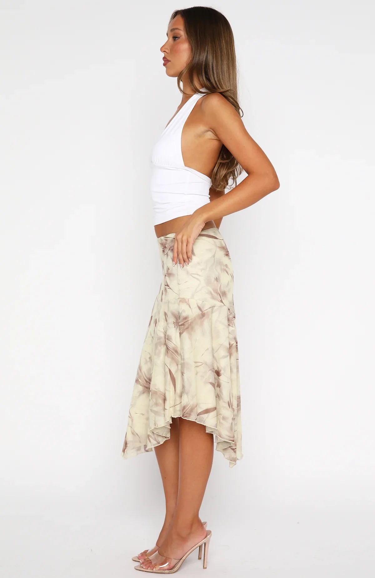Summer In Bali Midi Skirt Golden Dusk