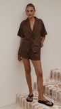 Vesper Top and Shorts Set Chocolate