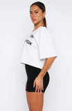 Stay Clear Off Shoulder Cropped Tee Grey Marle
