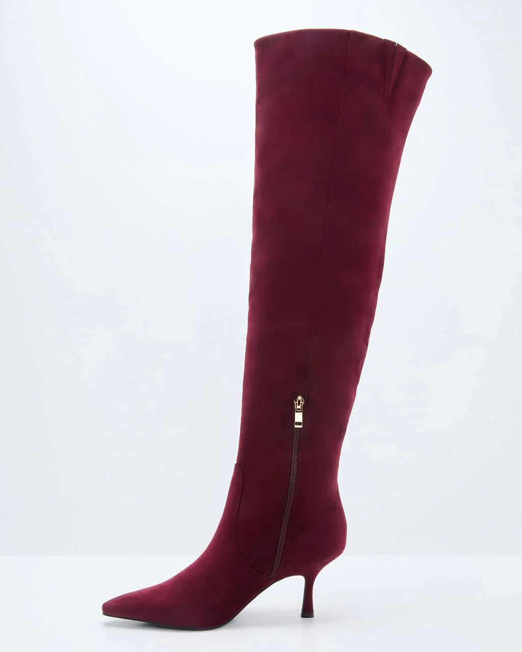 Spiced Garnet Suede Over The Knee Boots