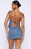 Happiness Is Key Denim Top Admiral Blue