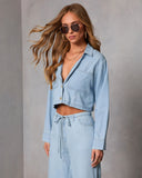 Issey Chambray Long Sleeve Top