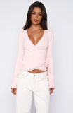 Cater To You Long Sleeve Top Baby Pink