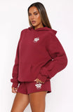 With Love For You Oversized Hoodie Burgundy