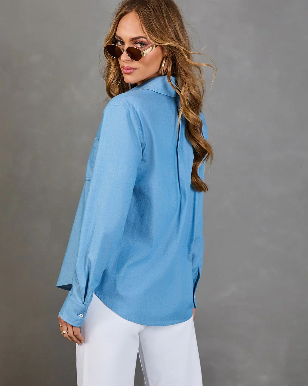 Bredan Button Down Chambray Top