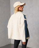 Beatrise Denim Contrast Sherpa Coat