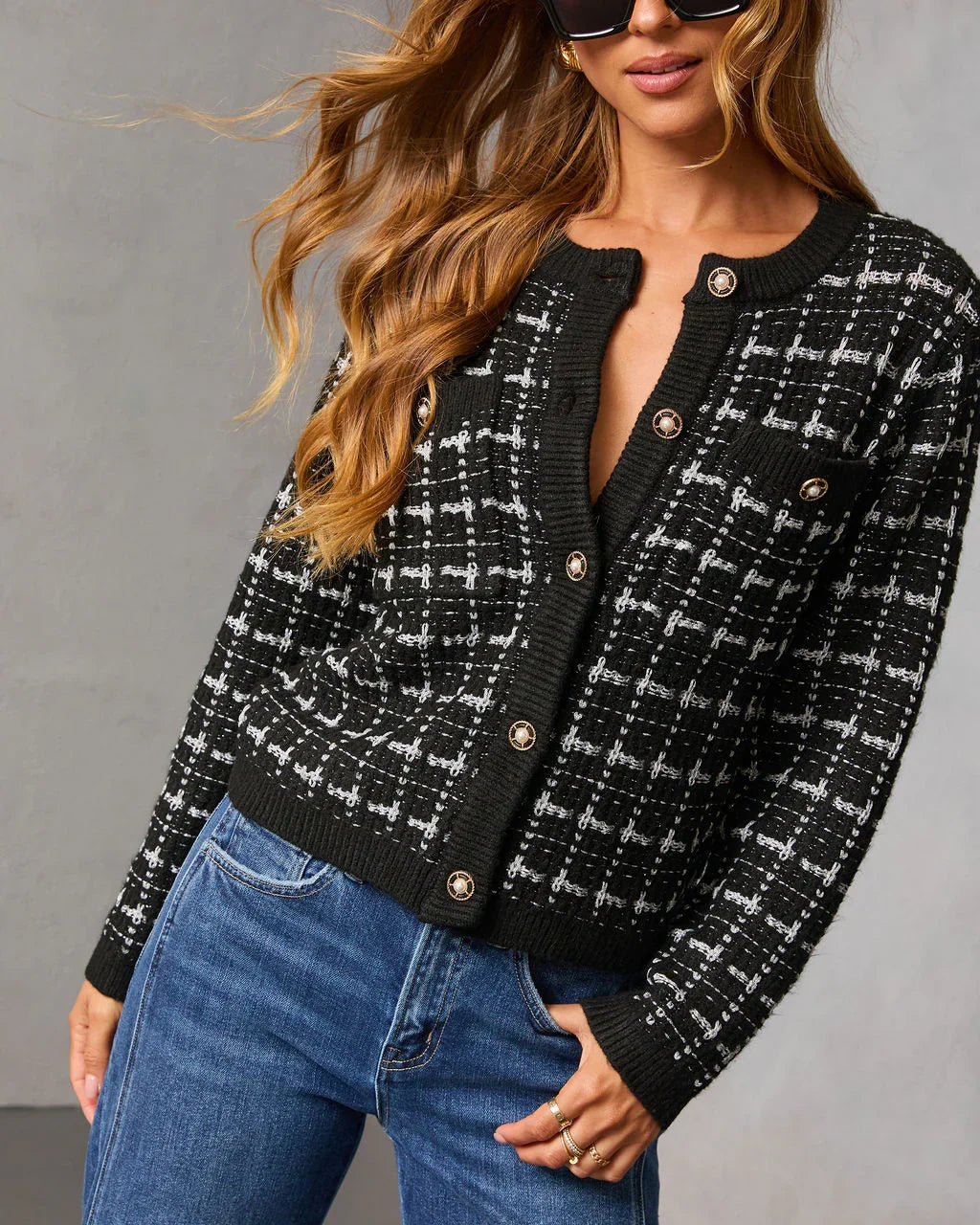 Ashwood Knit Tweed Cardigan