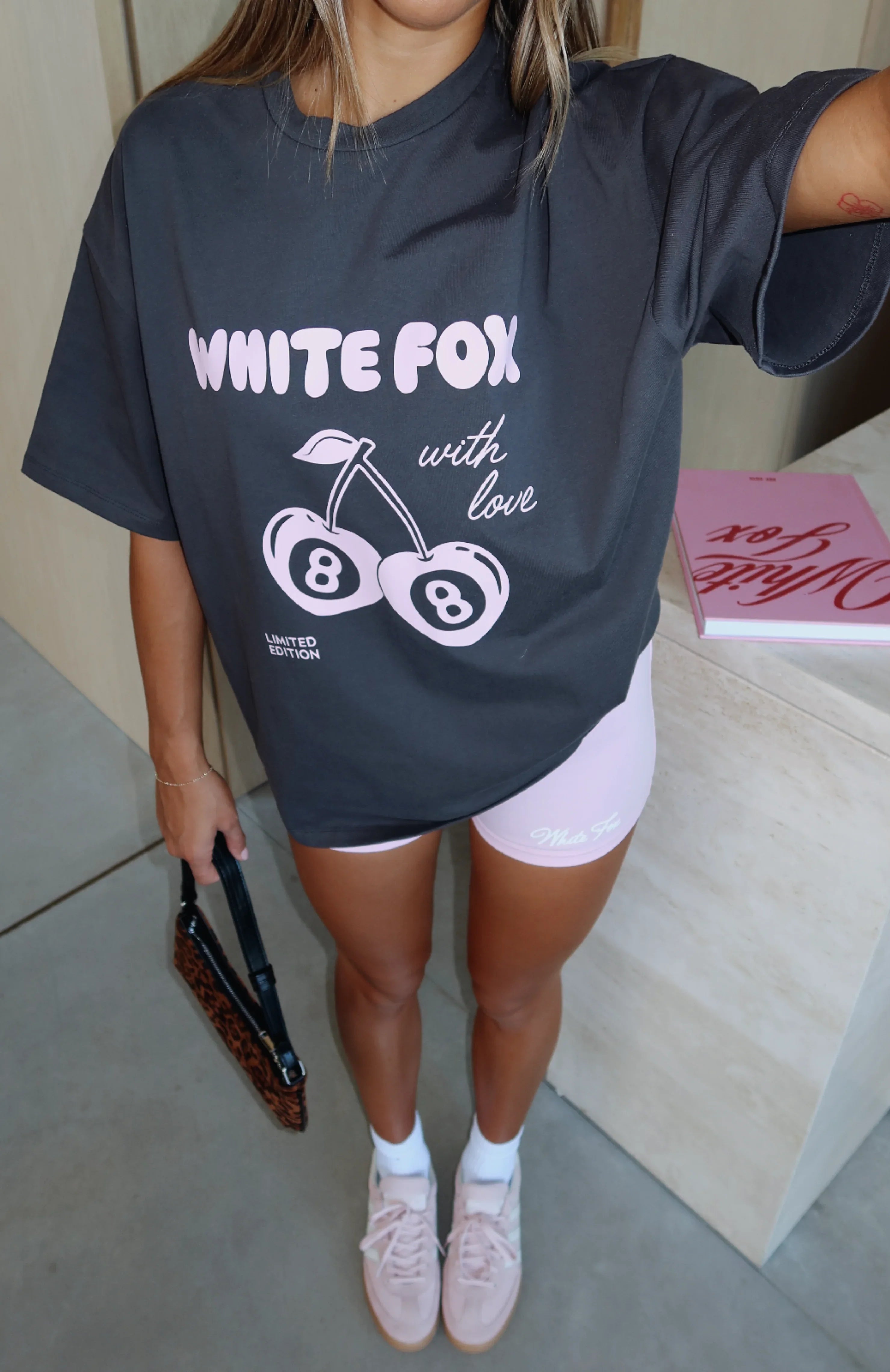 With Love In The Moment Oversized Tee Charcoal