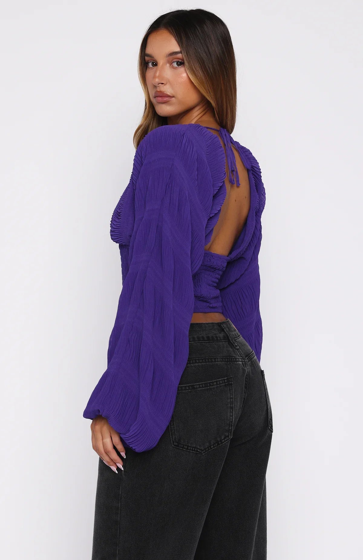 Love Shy Long Sleeve Top Violet