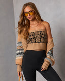 Enchanted Season Knit Abstract Fair Isle Cardigan Set