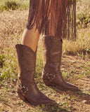 Echo Canyon Vegan Leather Western Buckle Boots
