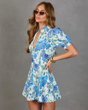 Bluebell Bloom Paisley Floral Mini Shirt Dress
